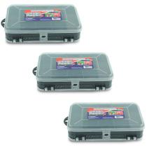 Kit 3 Estojos Organizador Para Pesca Mini Double Case 8002 - Arqplast