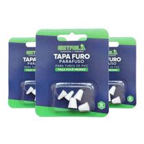 Kit 3 estrela tapa furo parafuso pvc com 05 peças branco