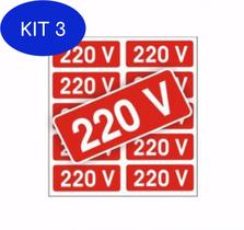 Kit 3 Etiquetas Adesivo De Voltagem 20 Unidades Tomada 110 E 220V