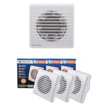 Kit 3 Exaustor Silencioso P/ Banheiro 10cm Grade Insetos