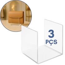 Kit 3 Expositor Carteira 8x6cm Lojas Moda Feminina Suporte Display Closet Organização Transparente