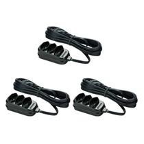 Kit 3 Extensão 3 Tomadas 2P+T 3M Connect Reforçada Fiolux