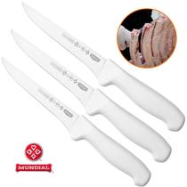 Kit 3 Faca de Desossa 6 Pol Mundial Açougue Profissional Cabo Antibacteriano Certificada Para Frigoríficos 7815-6