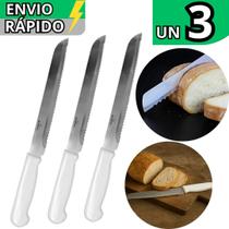 Kit 3 Faca Para Cortar Pão Em Inox N8 de Serra Grande Ideal Torta Pão Caseiro Panificadora Cozinha Kit 3 Faca Para Cortar Pão Em Inox N8 de Serra Grande Ideal Torta Pão Caseiro Panificadora Cozinha