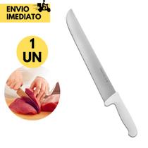Kit 3 Faca Profissional 10" Cozinha Açougue Top Chef Inox Cabo Branco Lâmina de Aço Inox Churrascari Kit 3 Faca Profissional 10" Cozinha Açougue Top Chef Inox Cabo Branco Lâmina de Aço Inox Churrascari