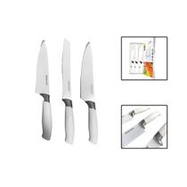 Kit 3 Facas Conjunto Inox Esmaltado Antiderrapante