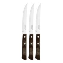 Kit 3 Facas de Churrasco Tramontina Polywood Inox Cabo Castanho