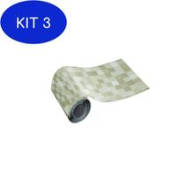 Kit 3 Faixa Adesiva Cozinha Banheiro Pastilha Bege 7M - Colai