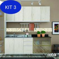Kit 3 Faixa Adesiva Cozinha Banheiro Pastilhas Vermelho 6M