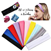 Kit 3 Faixa De Cabeça Esporte Corrida Academia Yoga Headband