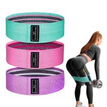 Kit 3 Faixa Elástica Hip Mini Band Treino Exercício Academia Funcional Kit 3 Faixa Elástica Hip Mini Band Treino Exercício Academia Funcional