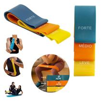 Kit 3 Faixa Elástica Mini Band Intensidades Leve Médio Forte