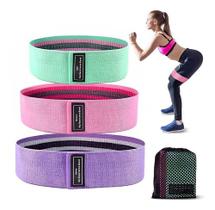 Kit 3 Faixa elástica resistência Hip Mini Band academia agachamento Kit 3 Faixa elástica resistência Hip Mini Band academia agachamento