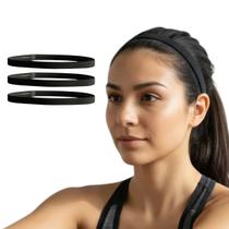 Kit 3 Faixas de Cabelo Antiderrapantes com Silicone Faixa Esportiva Unissex