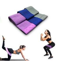 Kit 3 Faixas Elástica Resistência Exercício Alongamento