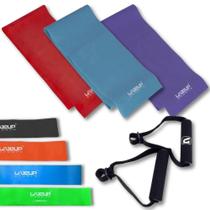 Kit 3 Faixas Elasticas + 2 Pegadores Confortavel + 4 Mini Band Liveup Sports