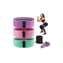 Kit 3 Faixas Elasticas De Exercicio Hip Resistance Bands - Alux