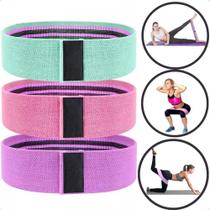 Kit 3 Faixas Elásticas Hip Band Mini Para Treinos Exercício - NS Kit 3 Faixas Elásticas Hip Band Mini Para Treinos Exercício - NS