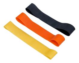 Kit 3 Faixas Elásticas para Exercícios Thera Band Loop 50x5cm (3un) 0.35/0.5/0.9mm - 4Fitness