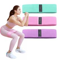 Kit 3 Faixas Hip Band Elásticas Treino Funcional Academia Exercícios