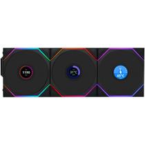 Kit 3 fan 120mm argb lian li uni fan tl wireless lcd reverse blade preto 12rtllcd1w3b