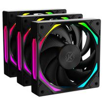Kit 3 fan 120mm kalkan halo argb preto klk00019 Kit 3 fan 120mm kalkan halo argb preto klk00019