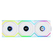 Kit 3 fan 120mm lian li uni fan sl wireless lcd argb branco 12sllcd1w3w