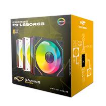 Kit 3 Fan e Controladora RGB, Cooler Fan Gaming F9-L650WHRGB C3Tech - Branco