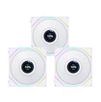 Kit 3 fans 120mm lian li uni fan tl lcd 120, rgb, display lcd, controladora, white - 12tllcd3w white