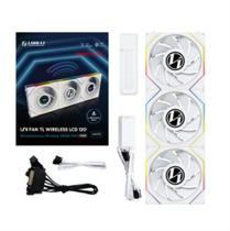 Kit 3 fans 120mm lian li uni fan tl wireless lcd 120 reverse blade, argb, c/ controladora, white - 12rtllcd1w3w