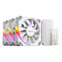 Kit 3 fans 120mm pcyes sangue frio 3 argb white ghost, c/ controladora+controle, white - k3argbsf3wgbr