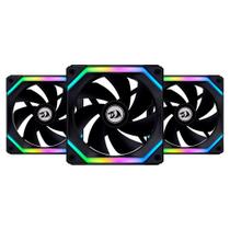 Kit 3 Fans ARGB Redragon By Lian-Li Uni Fan SL120 Preto Modular C/ Controladora