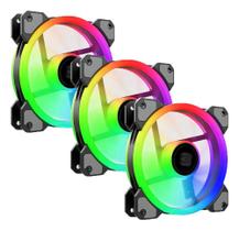 Kit 3 Fans Cooler Pc Gamer Led Rgb 120Mm Ventoinha Gabinete Kit 3 Fans Cooler Pc Gamer Led Rgb 120Mm Ventoinha Gabinete