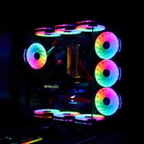 Kit 3 Fans Cooler RGB 120mm Controladora + Controle Remoto Ventoinha Gabinete PC GAMER
