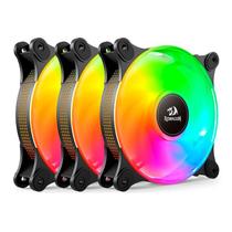 Kit 3 Fans Gamer Redragon ARGB 120mm Preto - GC-F013 Kit 3 Fans Gamer Redragon ARGB 120mm Preto - GC-F013