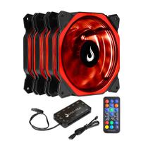 Kit 3 fans gamer rise mode aura 6p rgb 12v 120mm - rm-au-02-rgb