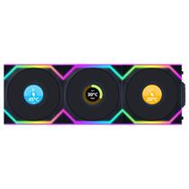 Kit 3 Fans Lian Li UNI Wireless LCD 120 RGB Preto com Tela