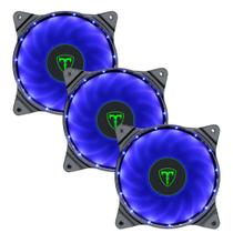 Kit 3 Fans Para Gabinete Led Azul 120mm 12x12x2,5 Tgf300 - T-dagger