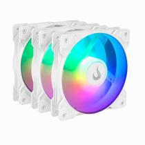 Kit 3 Fans Rise Mode X ARGB 120mm Branco - RM-XLD-02-ARGB