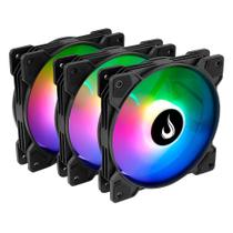 Kit 3 Fans Rise Mode X ARGB 120mm Preto - RM-XLD-01-ARGB