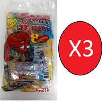 Kit 3 Fardos Geladinho Sacolé Mini Gel Fruta c/ 50x28ml=150u Kit 3 Fardos Geladinho Sacolé Mini Gel Fruta c/ 50x28ml=150u