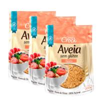 Kit 3 Farelo de Aveia Sem glúten 100% Natural 200g Leve Croc Kit 3 Farelo de Aveia Sem glúten 100% Natural 200g Leve Croc