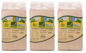 Kit 3 farinha de trigo sarraceno (mourisco) orgânico à vácuo coopernatural 500 g