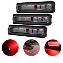 Kit 3 Farol Barra Linear Red Zone LED Vermelho com Pisca Segurança para Empilhadeira NR11