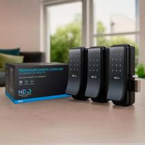 Kit 3 Fechadura Digital Stark Com Briometria Preto Cod: 360535871-3 Neo Avant