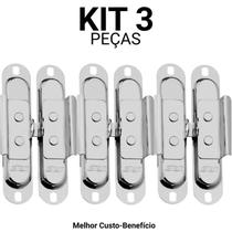 Kit 3 Fecho Automáticos Stam Niquelado para Janelas Madeira Alumínio e Ferro Alta Resistência