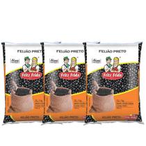 Kit 3 Feijão Fritz e Frida 1Kg Preto Premium Tipo 1 - Gaúcho