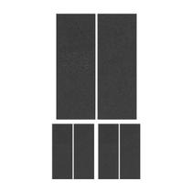 Kit 3 Feltro Adesivo Retangular 127x51mm Preto Com 2 Unid
