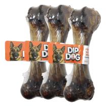 Kit 3 Fêmur Suína Osso Natural Desidratada Pet Grande Médios Cor Natural