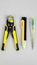 Kit 3 Ferramentas Elétricas: Alicate, Detector Tensão